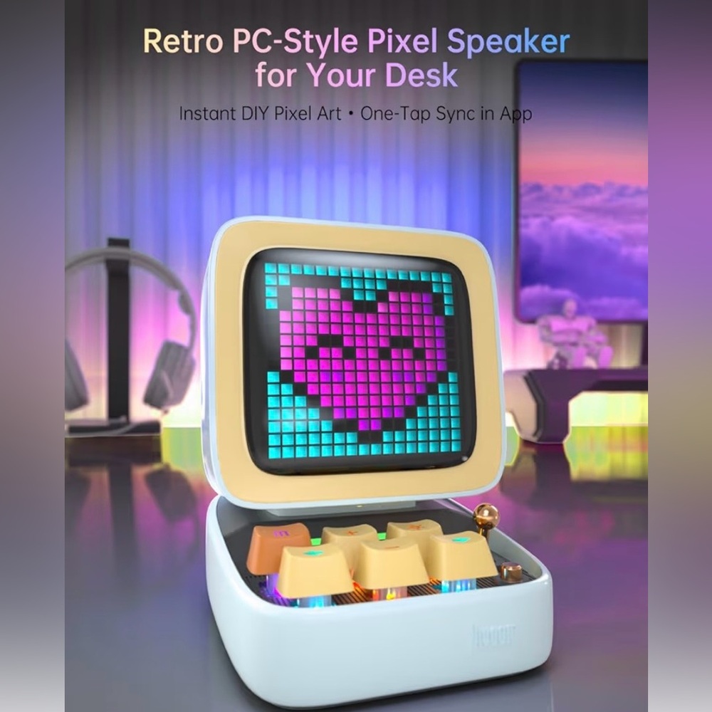 Divoom Ditoo Retro Pixel Art Game Bluetooth Speaker - Picture 2 of 15